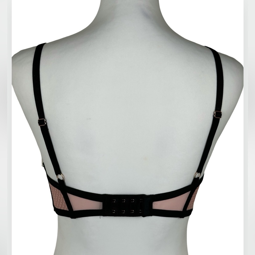 Victoria’s Secret Sexy Fishnet Mauve Black Bra 32DD - Picture 7 of 8